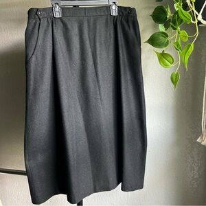 Black Wool Blend Women's Skirt